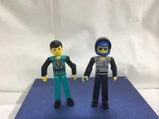 Vintage Lego Technic Figures Racing Police 3.5” Tall