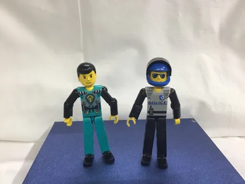 Vintage Lego Technic Figures Racing Police 3.5” Tall