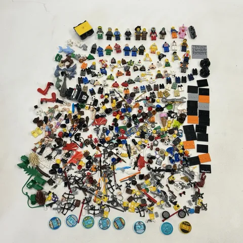 Huge Lot Of Lego Minifigures, Lego Accessories, Lego Body Parts And Lego Blocks.