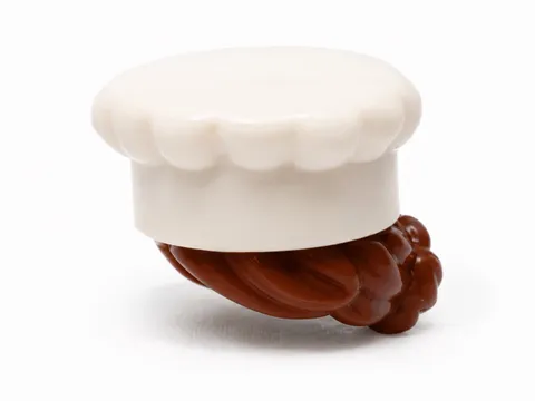 LEGO Minifigure, Hair Combo, Hat with Hair, Chef Toque