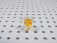 LEGO Trans Clear Cup Stein Mug w/ Trans Orange Drink Minifig BS