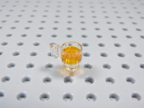 LEGO Trans Clear Cup Stein Mug w/ Trans Orange Drink Minifig BS