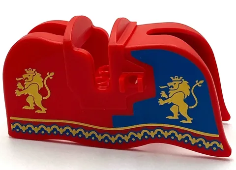 Lego New Red Horse Barding Smooth Edge Gold Lions Border Castle Piece