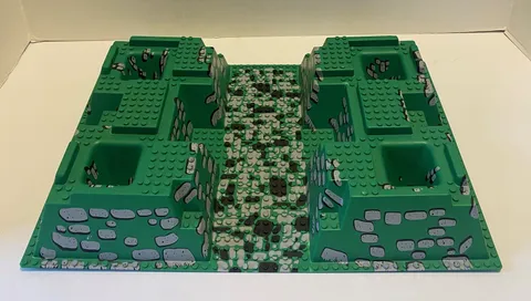 Lego Raised Castle Baseplate 32x48 Corner Pits Rock Path 3027px2 6091 10176 READ