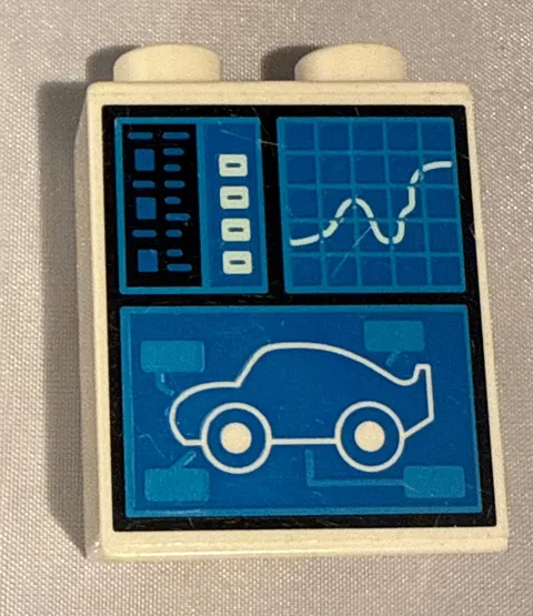 Disney Lego Duplo Car Diagnostics Testing Screen Pixar Cars Movie Printed Block