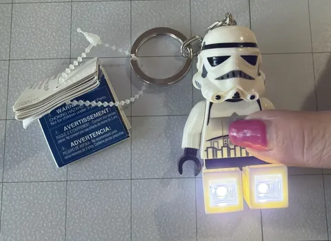 With Tags Lego Star Wars Storm Trooper LED light key chain New! Retire 2011.