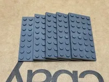 LEGO Parts - Dark Bluish Gray Plate 4 x 8 - No 3035 - QTY 5