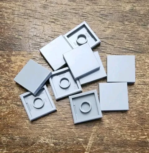 LEGO Light Bluish Gray 2 X 2 Tile. QTY 10 Part No. 3068.