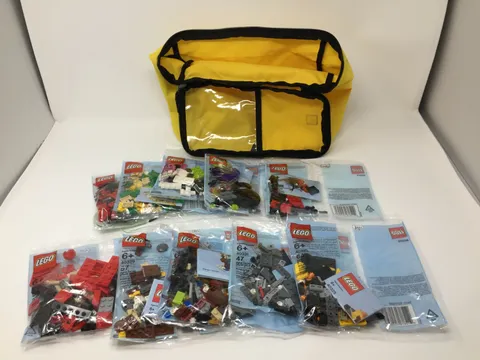 LEGO 10 Exclusive Monthly Polybags and Soft Yellow Polyester Storage BAG/TOTE
