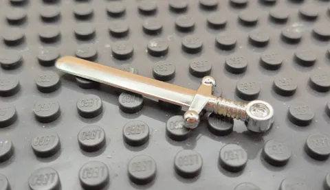 Lego 6027 Chrome Silver Sword with Round Tip - Beautiful Condition