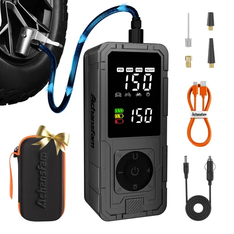 Achansfam Tire Inflator Portable Air Compressor Rechargeable Cordless Air Pump