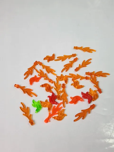 25 Lego Flames Trans Orange/red/Trans Green Lot Translucent 