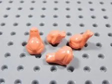 LEGO Lot of 4 Coral Pink Tree Frogs Frog Animal Minifig BQ