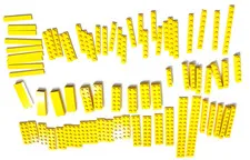 LEGO Yellow Parts Lot - Plates, Tiles, Modified 1x4, 1x10, 2x4, Bulk Pieces 