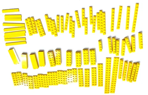 LEGO Yellow Parts Lot - Plates, Tiles, Modified 1x4, 1x10, 2x4, Bulk Pieces 