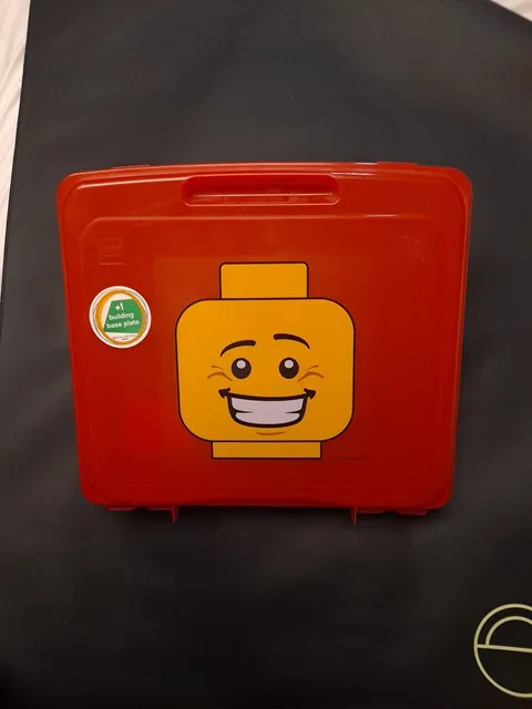 Lego Red Project Case Collectors Organizer Minifigure Storage Smile Face