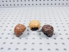 LEGO Lot of 3 Wavy Curly Hair Dark Brown Nougat Brown Minifig AZ