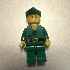 LEGO Plastic Minifigure Figure Green Outfit Character with Green Hat