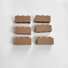 LEGO Brick 1 x 3 Nougat Brown Part 3622 QTY 6