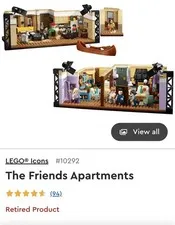 RETIRED LEGO Icons: The Friends Apartments (10292) W/ Manual And Display Case