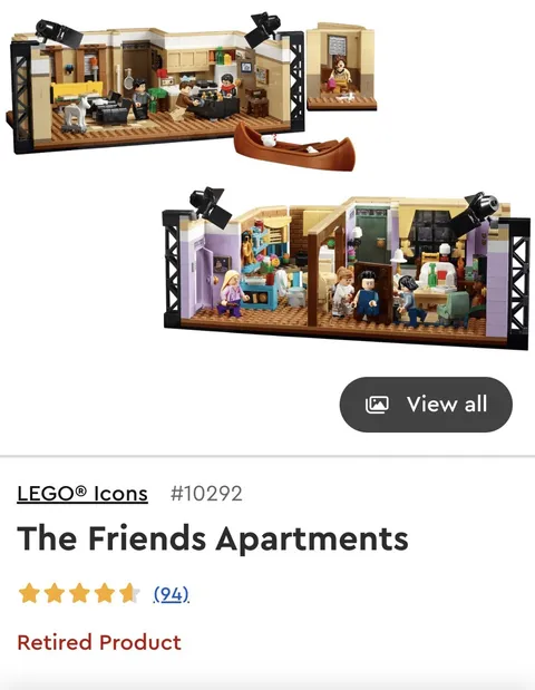 RETIRED LEGO Icons: The Friends Apartments (10292) W/ Manual And Display Case