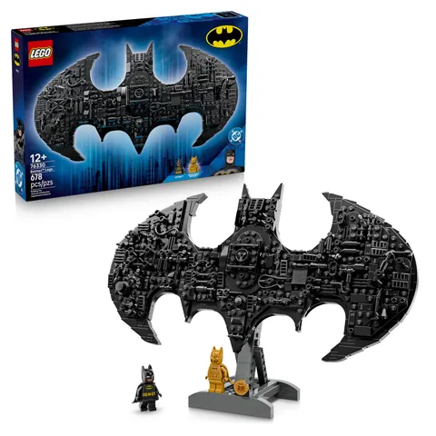 LEGO DC Batman Logo - Superhero Toy w/ 2 Collectible Minifigures - 3D DIY Wall A