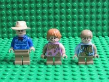 Lot 3 LEGO Jurassic Park minifigures Dr. Alan Grant Tim + Lex Murphy 76956 WH96