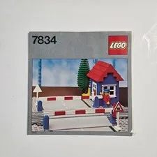 LEGO 7834 Level Crossing Instructions Manual Kids OS Gray Vintage Train Booklet