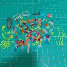 LEGO Bulk Clear TransNeon Transparent Accent Speciality Bricks Pieces 3.5 oz