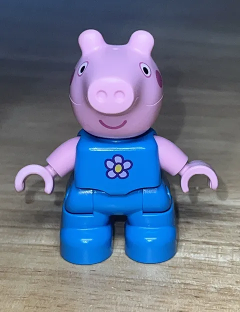 Lego Duplo Figure George Pig Peppa Pig pink/azure flower