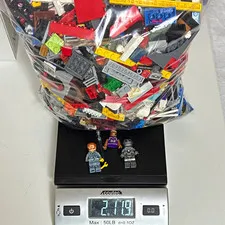 LEGO Over 2lb Bulk Lot Mixed Multicolor Bricks Parts w/ 2 complete Minifig