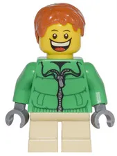 LEGO [No Color/Any Color] Winter Jacket Zipper, Tan Short Legs, Dark Orange Shor