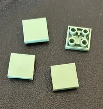 LEGO 11203 Sand Green Tile Modified 2 x 2 Inverted Lot Of 4
