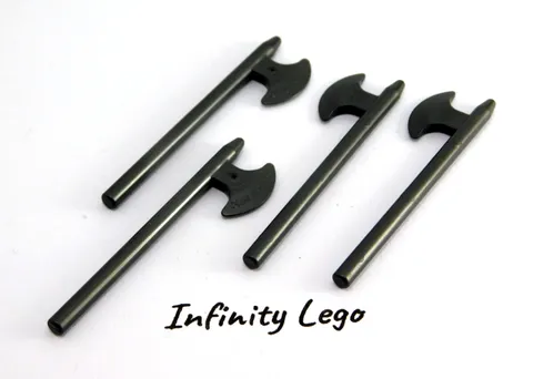4 LEGO Pearl Dark Grey Minifigure weapon Halberd Axe (3848 53610)  4 Pieces