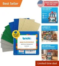 5x5 inch Baseplates - 10 Pack Durable ABS Plastic Building Plates Multi Colors