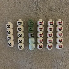 Lego Lot of Heads Vampire Knight, Frightening Knight, Skeleton, Orc
