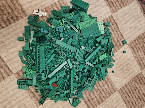 Gallon Size Bag of Bulk Green Lego Pieces