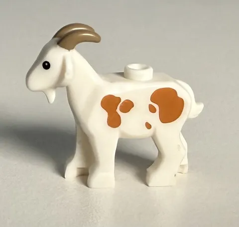 Lego White GOAT - Minifig Size Barn Animal Pet w/Horns 7189 Mill Village Raid