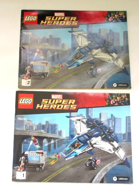 Two Lego Marvel Super Heroes  Avengers Quinjet Chase  Instruction Manuals Only