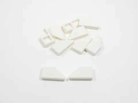 LEGO Lot of 10 White 1x2 Curved Wedge Smooth Tiles Plates LEFT AND RIGHT S9