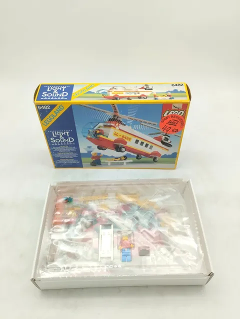 LEGO 6482 Rescue Helicopter INLAY GOOD ORIGINAL BOX Classic Town Vintage Light Sound