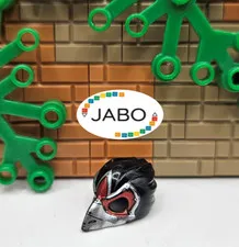 ( S12 / 6 / 15 ) LEGO 12550pb03 Headgear Mask Bird (Raven) with Silver Beak
