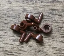 LEGO Reddish Brown Plate, Round 1 x 1 Open Stud, Bar Arm Down. QTY 5. 3661. Rare