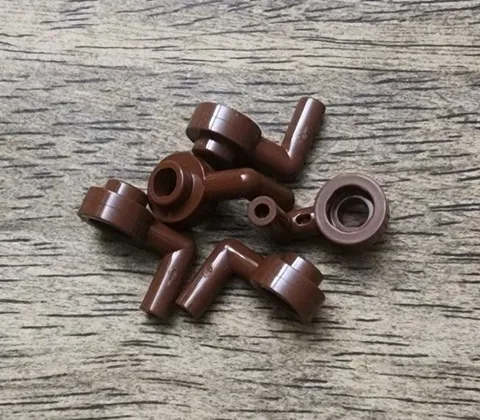 LEGO Reddish Brown Plate, Round 1 x 1 Open Stud, Bar Arm Down. QTY 5. 3661. Rare