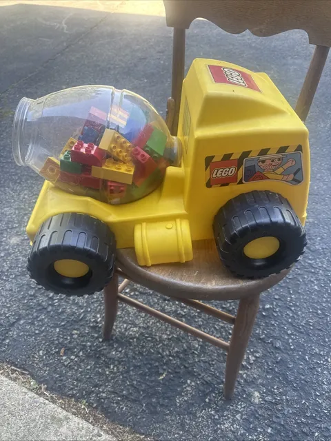 RARE Vintage Lego Duplo 2819 Mixer Cement Truck Storage Container W/Legos BIN