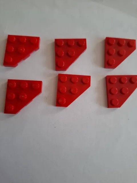 No 397 6x Lego Plate 3x3 Slope Corner 2450 Red