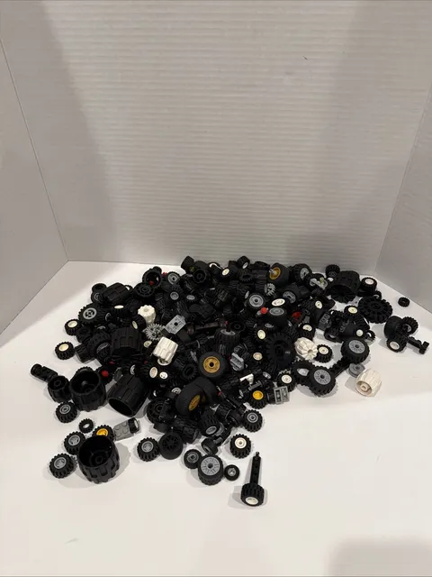 Lot Of 1 1/2 Pounds (Lbs) Lego Random Wheels/Parts Pieces Bricks Sorted