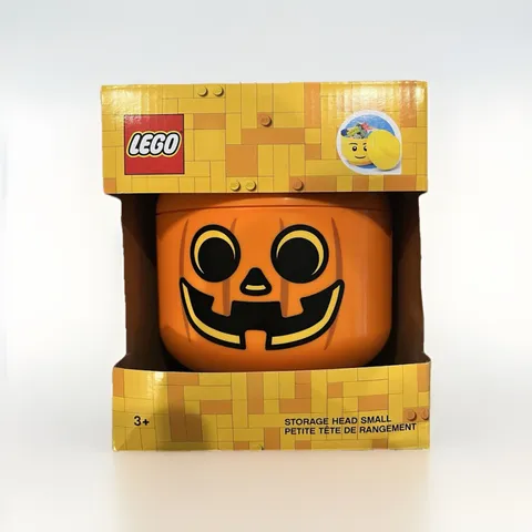 🔥 LEGO Halloween Small Storage Head Stackable Candy Container w/Lid Pumpkin NEW