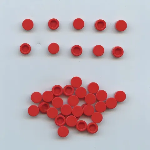 LEGO x 40 Red Tile, Round 1 x 1 98138