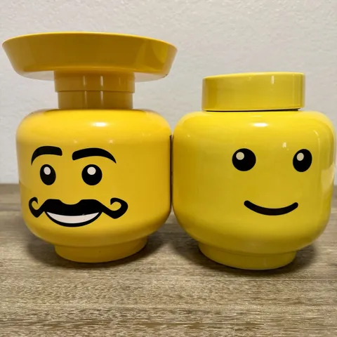 LEGO Minifigure Head Kitchen Scale & Storage Container Yellow Vintage Lot
